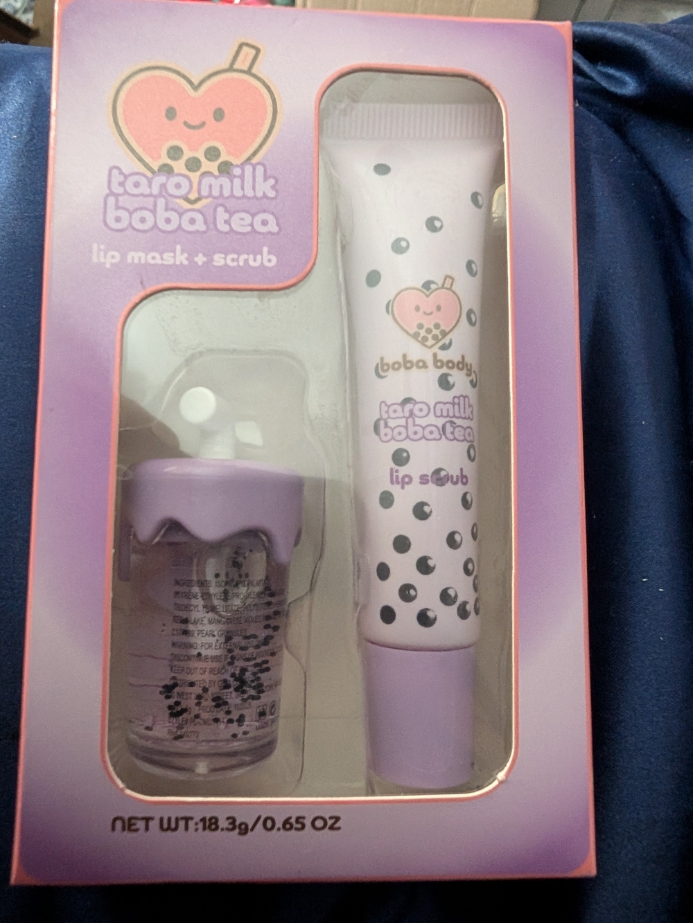 🟢 Taro Milk Boba Tea Lip Mask + Scrub - Lavender